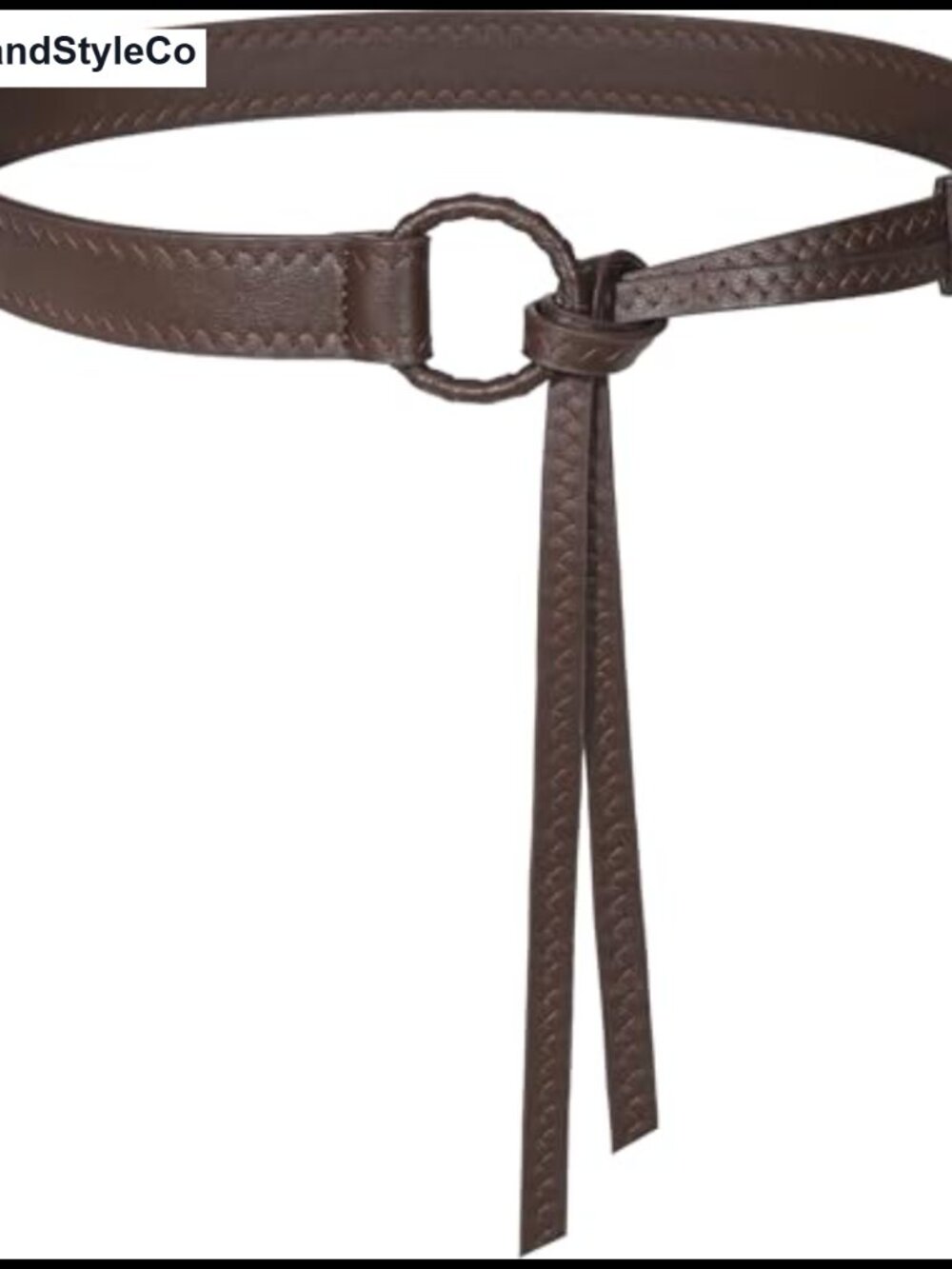 PU Leather Knotted Waist Belt Thin Strap for Dresses